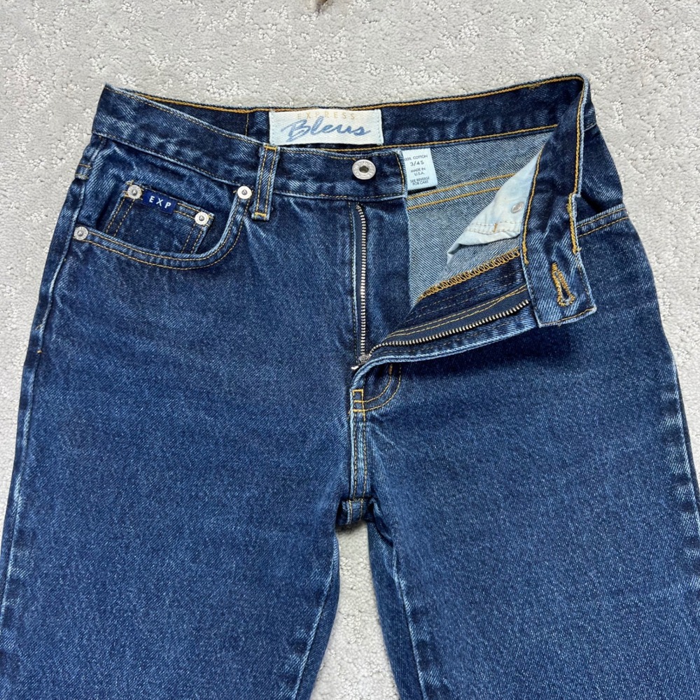 VINTAGE Express‎ Bleus Jeans Womens 3/4 Flare Bootcut Dark Wash Denim USA 90s